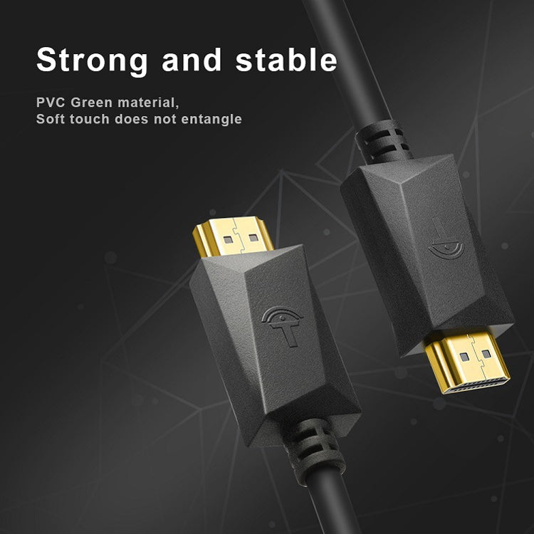สาย HDMI ROCKETEK HDMI01Y-2 HDMI 2.0 4K 30Hz 3D ตัวเชื่อมต่อชุบทอง สำหรับอุปกรณ์ HDMI ทุกชนิด, ความยาว 2 เมตร