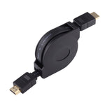 สาย HDMI ตัวผู้ 1 ม. แบบเลื่อนเก็บได้ พร้อมอะแดปเตอร์ Mini HDMI และ Micro HDMI สำหรับ HDTV, จอมอนิเตอร์, โปรเจคเตอร์, PC, กล้อง และแท็บเล็ต สมาร์ทโฟน