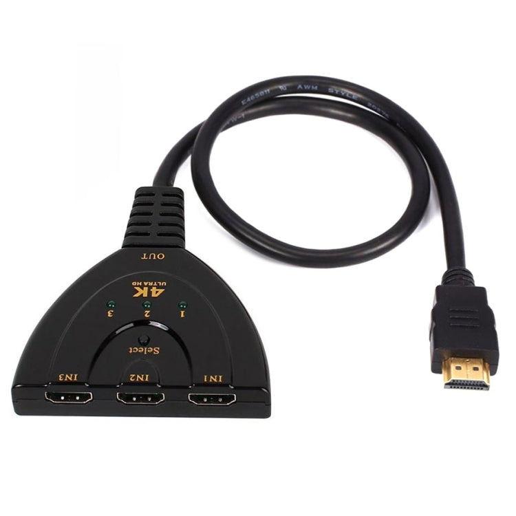 อะแดปเตอร์สวิตช์สายพ่วง HDMI 3 in 1 4K x 2K HDTV ตัวแยก HDMI, 1 เข้า 3 ออก
