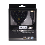 อะแดปเตอร์สวิตช์สายพ่วง HDMI 3 in 1 4K x 2K HDTV ตัวแยก HDMI, 1 เข้า 3 ออก