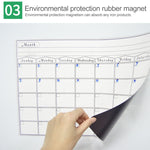 แผ่นแม่เหล็กวางแผนรายสัปดาห์สำหรับตู้เย็น กระดานไวท์บอร์ดนุ่ม PET สีขาว ขนาด: 29.7 ซม. x 42 ซม. แผนรายสัปดาห์