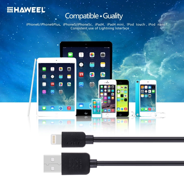 ชุดสายชาร์จและซิงค์ข้อมูล HAWEEL 1 เมตร ความเร็วสูง 8 พิน เป็น USB จำนวน 5 ชิ้น สำหรับ iPhone, iPad