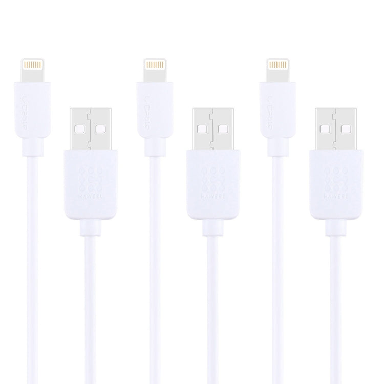 ชุดสายชาร์จและซิงค์ HAWEEL 3 ชิ้น ความยาว 1 เมตร ความเร็วสูง 8 พิน เป็น USB สำหรับ iPhone, iPad 3 ชิ้น