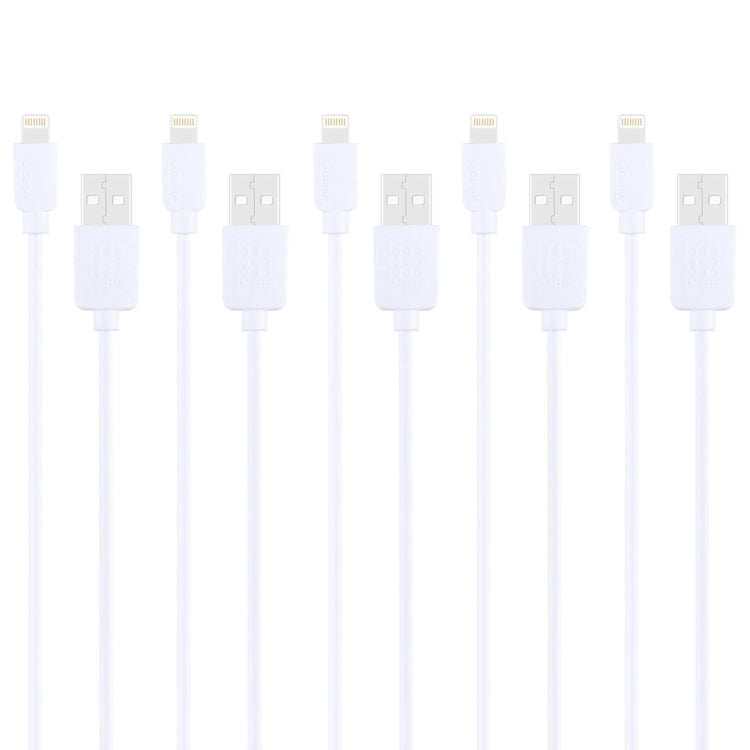 ชุดสายชาร์จและซิงค์ HAWEEL 5 ชิ้น ความยาว 1 เมตร ความเร็วสูง 8 พิน เป็น USB สำหรับ iPhone, iPad