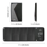 เครื่องชาร์จแผงโซลาร์เซลล์พับได้ 28W HAWEEL พร้อมพอร์ต USB คู่ 5V 3A สูงสุด, แผง 28W (B)