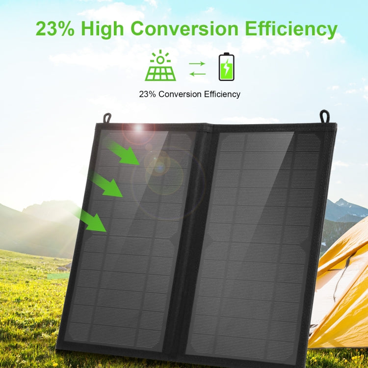 กระเป๋าชาร์จพลังงานแสงอาทิตย์พับได้ HAWEEL 12W 2 แผง พร้อมพอร์ต USB คู่ 5V / 3.1A สูงสุด รองรับ QC3.0 และ AFC, 12W 2 แผง