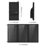 HAWEEL กระเป๋าชาร์จพลังงานแสงอาทิตย์แบบพับได้ 18W 3 แผง พร้อมพอร์ต USB คู่ 5V / 3.1A สูงสุด รองรับ QC3.0 และ AFC, 18W 3 แผง