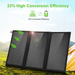 HAWEEL กระเป๋าชาร์จพลังงานแสงอาทิตย์แบบพับได้ 18W 3 แผง พร้อมพอร์ต USB คู่ 5V / 3.1A สูงสุด รองรับ QC3.0 และ AFC, 18W 3 แผง