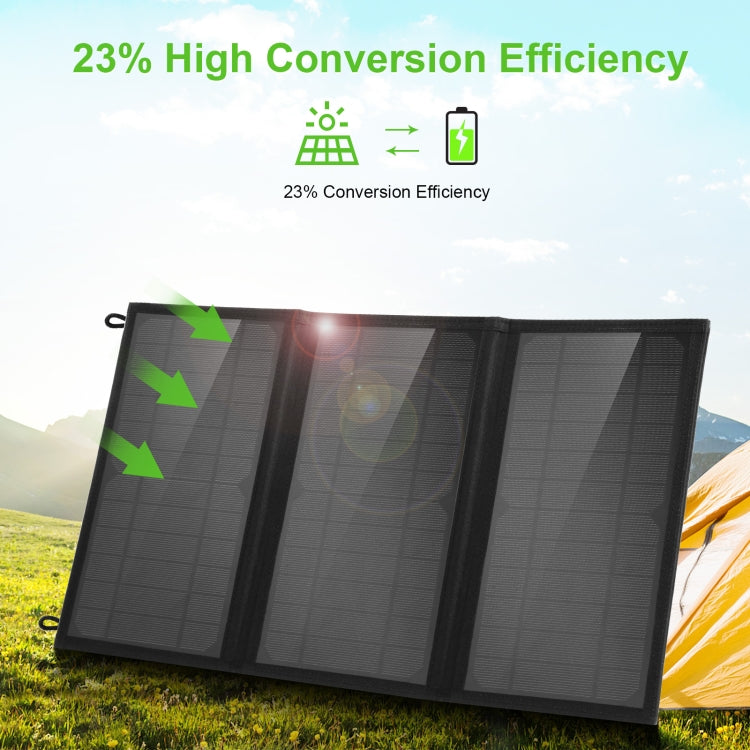 HAWEEL กระเป๋าชาร์จพลังงานแสงอาทิตย์แบบพับได้ 18W 3 แผง พร้อมพอร์ต USB คู่ 5V / 3.1A สูงสุด รองรับ QC3.0 และ AFC, 18W 3 แผง