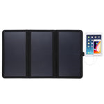 HAWEEL แผงโซลาร์เซลล์แบบพับได้ 3 พับ 21W บางพิเศษ พร้อมพอร์ต USB คู่ 5V / 3A รองรับ QC3.0 และ AFC