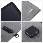 HAWEEL แผงโซลาร์เซลล์แบบพับได้ 3 พับ 21W บางพิเศษ พร้อมพอร์ต USB คู่ 5V / 3A รองรับ QC3.0 และ AFC