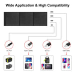 HAWEEL กระเป๋าชาร์จพลังงานแสงอาทิตย์แบบพับได้ 60W สำหรับเดินทาง