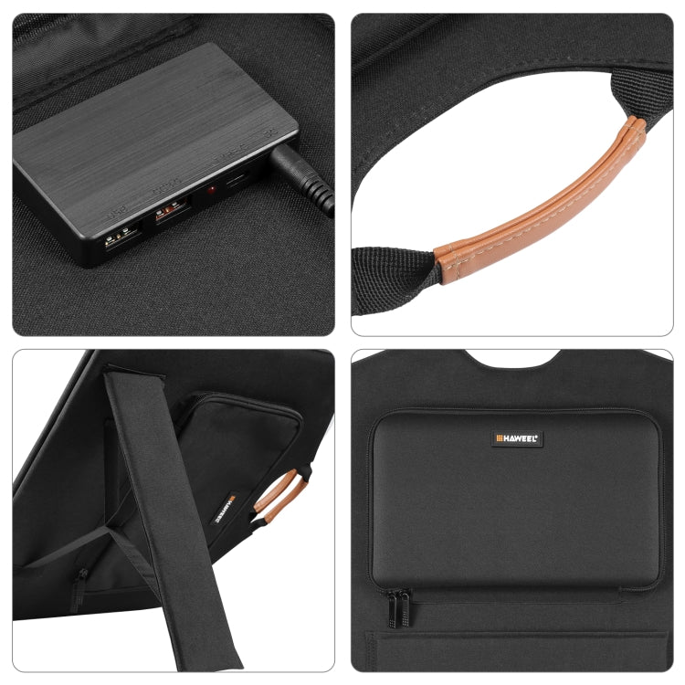 HAWEEL กระเป๋าชาร์จพลังงานแสงอาทิตย์แบบพับได้ 100W สำหรับเดินทาง