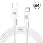 สายชาร์จเร็ว HAWEEL 25W 3A USB-C / Type-C เป็น 8 พิน สำหรับ iPhone, iPad ความยาวสาย 2 เมตร Type-C เป็น 8 พิน 2 เมตร
