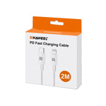 สายชาร์จข้อมูล HAWEEL 25W 3A Type-C / USB-C เป็น Type-C / USB-C PD ชาร์จเร็ว ความยาว 2 เมตร, Type-C เป็น Type-C 2 เมตร