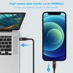 สายชาร์จและซิงค์ข้อมูล HAWEEL 1 เมตร USB-C / Type-C เป็น 8 พิน OTG