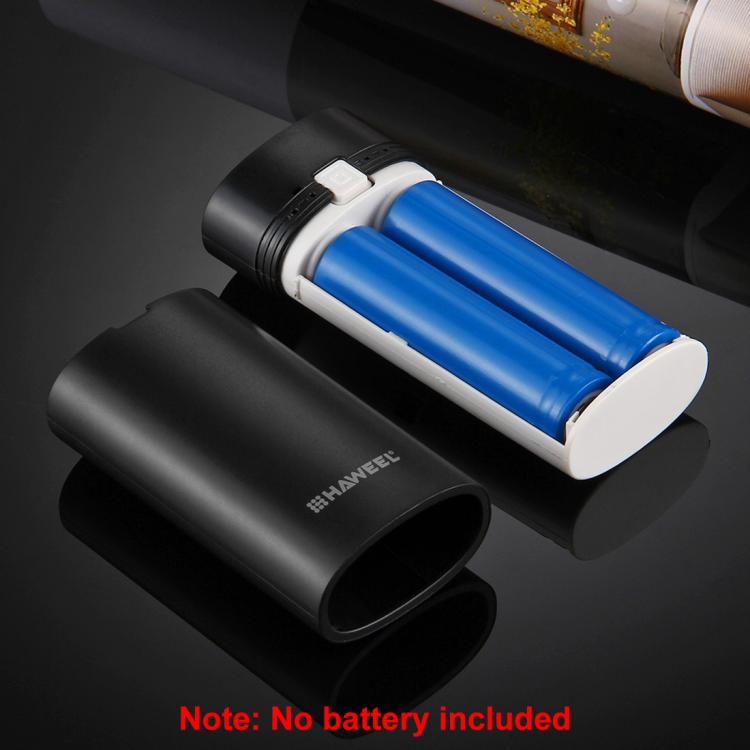กล่องเปล่าสำหรับแบตเตอรี่ DIY HAWEEL 2x 18650 (ไม่รวมแบตเตอรี่) ความจุ 5600mAh พร้อมพอร์ต USB และไฟแสดงสถานะ DIY 2 แบตเตอรี่ (สีดำ), DIY 2 แบตเตอรี่ (สีขาว)
