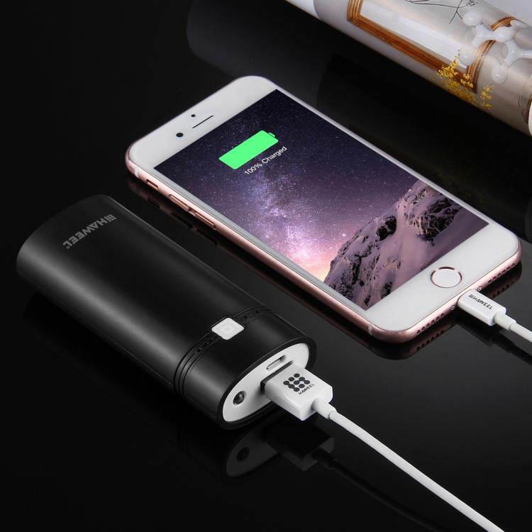 กล่องเปล่าสำหรับแบตเตอรี่ DIY HAWEEL 2x 18650 (ไม่รวมแบตเตอรี่) ความจุ 5600mAh พร้อมพอร์ต USB และไฟแสดงสถานะ DIY 2 แบตเตอรี่ (สีดำ), DIY 2 แบตเตอรี่ (สีขาว)