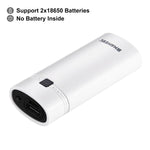 กล่องเปล่าสำหรับแบตเตอรี่ DIY HAWEEL 2x 18650 (ไม่รวมแบตเตอรี่) ความจุ 5600mAh พร้อมพอร์ต USB และไฟแสดงสถานะ DIY 2 แบตเตอรี่ (สีดำ), DIY 2 แบตเตอรี่ (สีขาว)