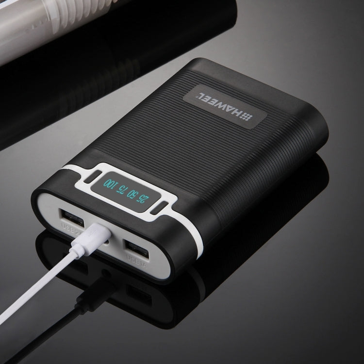 กล่องเปล่าสำหรับแบตเตอรี่ DIY HAWEEL 4 x 18650 (ไม่รวมแบตเตอรี่) ความจุ 10000mAh พร้อมพอร์ต USB 2 ช่องและหน้าจอแสดงผล สำหรับ iPhone, Galaxy, Sony, HTC, Google, Huawei, Xiaomi, Lenovo และสมาร์ทโฟนอื่นๆ DIY 4 x 18650 10000mAh แบตเตอรี่ (US)
