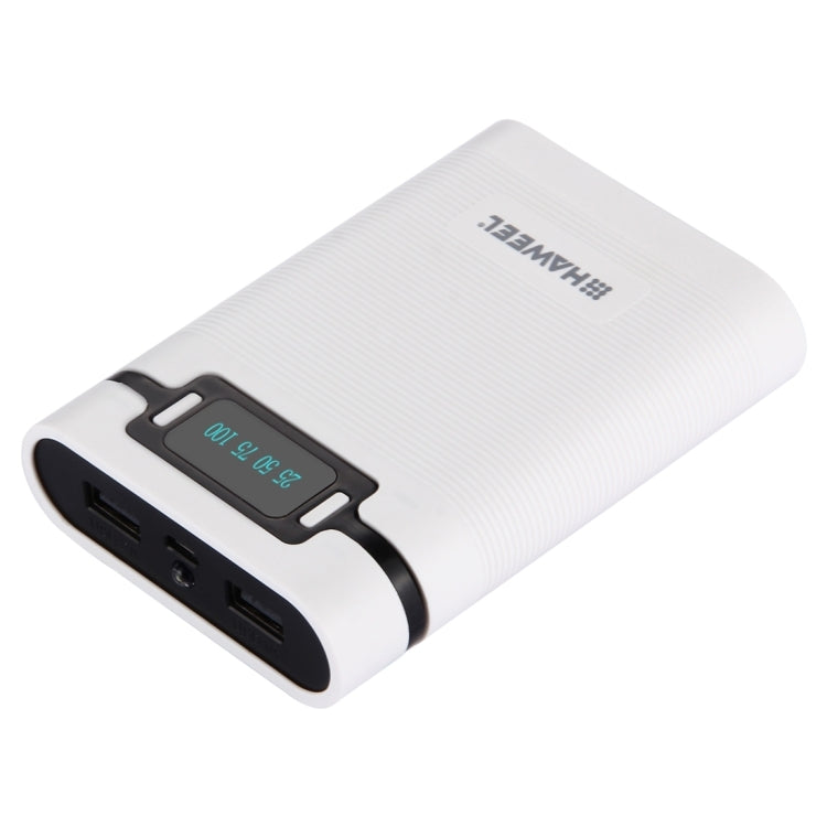 กล่องเปล่าสำหรับแบตเตอรี่ DIY HAWEEL 4 x 18650 (ไม่รวมแบตเตอรี่) ความจุ 10000mAh พร้อมพอร์ต USB 2 ช่องและหน้าจอแสดงผล สำหรับ iPhone, Galaxy, Sony, HTC, Google, Huawei, Xiaomi, Lenovo และสมาร์ทโฟนอื่นๆ DIY 4 x 18650 10000mAh แบตเตอรี่ (US)