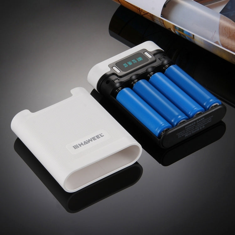 กล่องเปล่าสำหรับแบตเตอรี่ DIY HAWEEL 4 x 18650 (ไม่รวมแบตเตอรี่) ความจุ 10000mAh พร้อมพอร์ต USB 2 ช่องและหน้าจอแสดงผล สำหรับ iPhone, Galaxy, Sony, HTC, Google, Huawei, Xiaomi, Lenovo และสมาร์ทโฟนอื่นๆ DIY 4 x 18650 10000mAh แบตเตอรี่ (US)