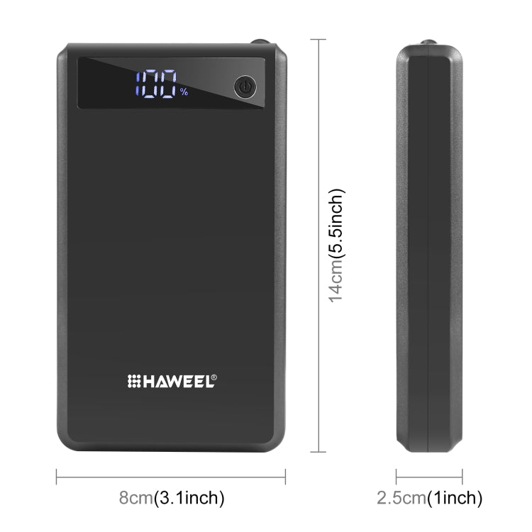 กล่องเพาเวอร์แบงค์ DIY HAWEEL 6 x 18650 แบตเตอรี่ 24W ชาร์จเร็ว พร้อมจอแสดงผล ไม่รวมแบตเตอรี่, 6 x 18650 แบตเตอรี่