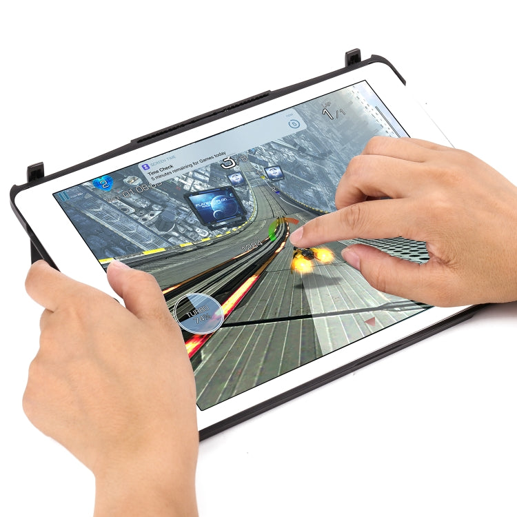 F611 เคสแท็บเล็ตคีย์บอร์ดบลูทูธอลูมิเนียมแผงหลังมีไฟสีสันถอดได้สำหรับ iPad Air 2 / 9.7 (2018) / 9.7 นิ้ว (2017) / Air / Pro 9.7 นิ้ว