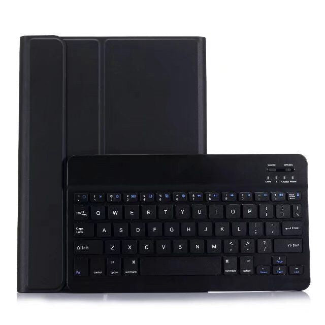 คีย์บอร์ดบลูทูธถอดได้ + เคสแท็บเล็ตหนังพลิกแนวนอนพร้อมที่ยึดสำหรับ iPad Pro 9.7 นิ้ว, iPad Air, iPad Air 2, iPad 9.7 นิ้ว (2017), iPad 9.7 นิ้ว (2018), A07 สีดำ, A07 สีทอง, A07 สีน้ำเงิน, A07 สีโรสโกลด์