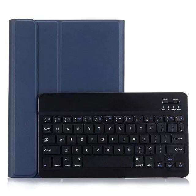 คีย์บอร์ดบลูทูธถอดได้ + เคสแท็บเล็ตหนังพลิกแนวนอนพร้อมที่ยึดสำหรับ iPad Pro 9.7 นิ้ว, iPad Air, iPad Air 2, iPad 9.7 นิ้ว (2017), iPad 9.7 นิ้ว (2018), A07 สีดำ, A07 สีทอง, A07 สีน้ำเงิน, A07 สีโรสโกลด์