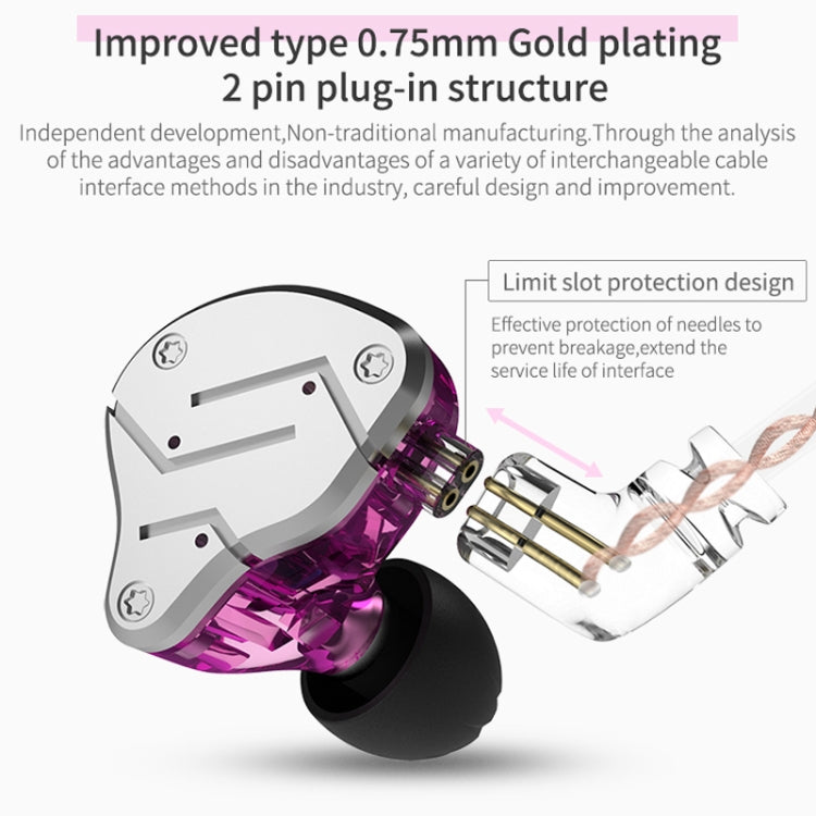 หูฟัง KZ ZSN Circle Iron Moving Iron Quad-core ควบคุมด้วยสาย อินเอียร์ เบสหนัก HiFi พร้อมไมโครโฟน