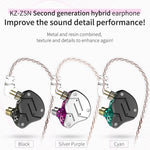 หูฟัง KZ ZSN Circle Iron Moving Iron Quad-core ควบคุมด้วยสาย อินเอียร์ เบสหนัก HiFi ไม่มีไมโครโฟน