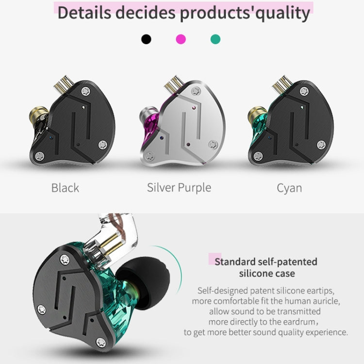 หูฟัง KZ ZSN Circle Iron Moving Iron Quad-core ควบคุมด้วยสาย อินเอียร์ เบสหนัก HiFi ไม่มีไมโครโฟน