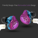 หูฟัง KZ ZST Circle Iron อินเอียร์ เบสหนัก MP3 แบบสองยูนิต ไม่มีไมโครโฟน