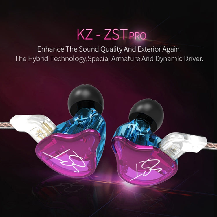 หูฟัง KZ ZST Circle Iron อินเอียร์ เบสหนัก MP3 แบบสองยูนิต ไม่มีไมโครโฟน