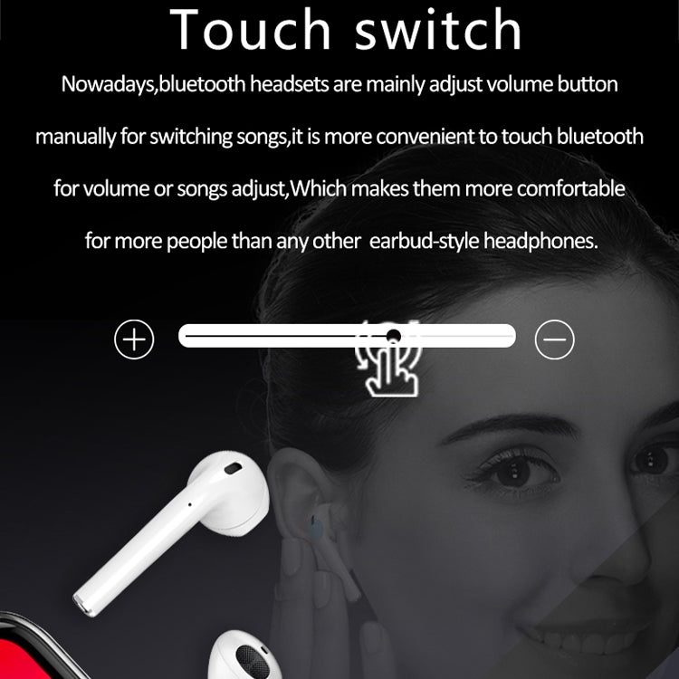 หูฟังบลูทูธ TWS i9 Touch แบบสเตอริโอสองข้างสำหรับกีฬา Bluetooth 5.0 พร้อมกล่องชาร์จ รุ่นสัมผัส