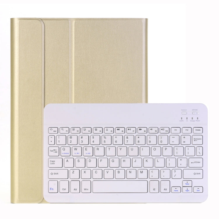 A102 เคสแท็บเล็ตหนังบางพิเศษพร้อมคีย์บอร์ดบลูทูธถอดได้และขาตั้งสำหรับ iPad 10.2 นิ้ว สีทอง สีโรสโกลด์ สีดำ สีน้ำเงินเข้ม