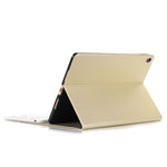 A102 เคสแท็บเล็ตหนังบางพิเศษพร้อมคีย์บอร์ดบลูทูธถอดได้และขาตั้งสำหรับ iPad 10.2 นิ้ว สีทอง สีโรสโกลด์ สีดำ สีน้ำเงินเข้ม