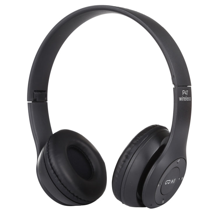หูฟังบลูทูธไร้สายพับได้ P47 พร้อมแจ็คเสียง 3.5 มม. รองรับ MP3 / โทร P47 สีดำ, P47 สีน้ำเงิน, P47 สีแดง, P47 สีขาว, P47 สีเขียว