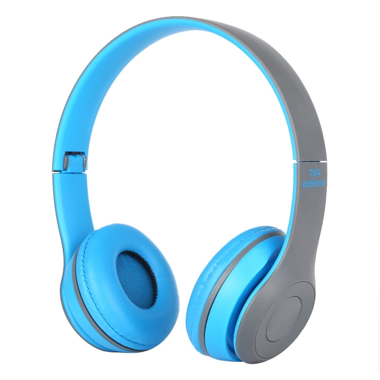 หูฟังบลูทูธไร้สายพับได้ P47 พร้อมแจ็คเสียง 3.5 มม. รองรับ MP3 / โทร P47 สีดำ, P47 สีน้ำเงิน, P47 สีแดง, P47 สีขาว, P47 สีเขียว