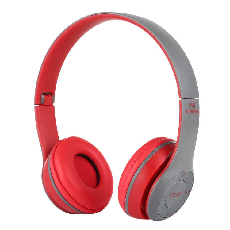 หูฟังบลูทูธไร้สายพับได้ P47 พร้อมแจ็คเสียง 3.5 มม. รองรับ MP3 / โทร P47 สีดำ, P47 สีน้ำเงิน, P47 สีแดง, P47 สีขาว, P47 สีเขียว
