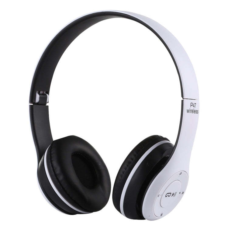 หูฟังบลูทูธไร้สายพับได้ P47 พร้อมแจ็คเสียง 3.5 มม. รองรับ MP3 / โทร P47 สีดำ, P47 สีน้ำเงิน, P47 สีแดง, P47 สีขาว, P47 สีเขียว