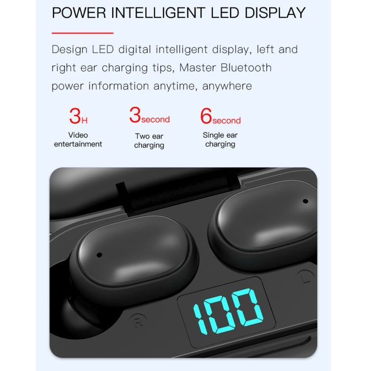 หูฟังบลูทูธไร้สาย H6 TWS Bluetooth 5.0 พร้อมจอดิจิทัลและกล่องชาร์จ รองรับ Siri และการโทร HD