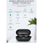 หูฟังบลูทูธไร้สาย H6 TWS Bluetooth 5.0 พร้อมจอดิจิทัลและกล่องชาร์จ รองรับ Siri และการโทร HD