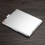 F102AS เคสแท็บเล็ตหนังพร้อมคีย์บอร์ดบลูทูธหมุนได้มีไฟสีสันสำหรับ iPad 10.2 นิ้ว พร้อมช่องใส่ปากกา