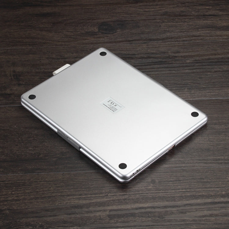 F102AS เคสแท็บเล็ตหนังพร้อมคีย์บอร์ดบลูทูธหมุนได้มีไฟสีสันสำหรับ iPad 10.2 นิ้ว พร้อมช่องใส่ปากกา
