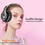 หูฟังบลูทูธไร้สาย B1 ลายกราฟฟิตี Bluetooth V5.0