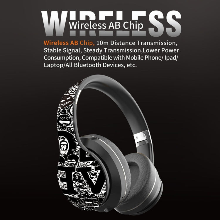 หูฟังบลูทูธไร้สาย B1 ลายกราฟฟิตี Bluetooth V5.0