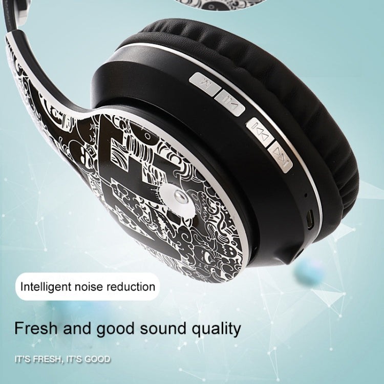 หูฟังบลูทูธไร้สาย B1 ลายกราฟฟิตี Bluetooth V5.0
