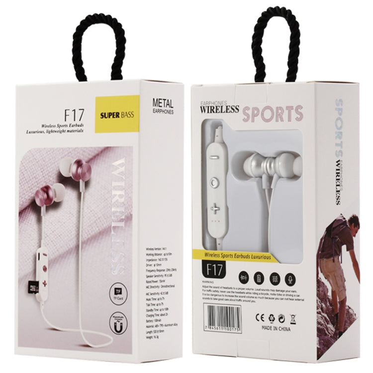 หูฟังบลูทูธ F17 Bluetooth 4.2 ดีไซน์คล้องคอ รองรับการเล่นเพลง สลับเพลง ควบคุมเสียง และรับสาย
